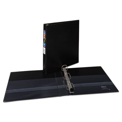Avery Heavy-Duty Non-View Binder with DuraHinge and One Touch EZD Rings, 3 Rings, 1" Capacity, 11 x 8.5, Black (AVE79989)