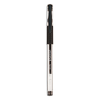 Universal Comfort Grip Gel Pen, Stick, Medium 0.7 mm, Black Ink, Clear/Black Barrel, 60/Pack (UNV39513)