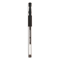 Universal Comfort Grip Gel Pen, Stick, Medium 0.7 mm, Black Ink, Clear/Black Barrel, 60/Pack (UNV39513)
