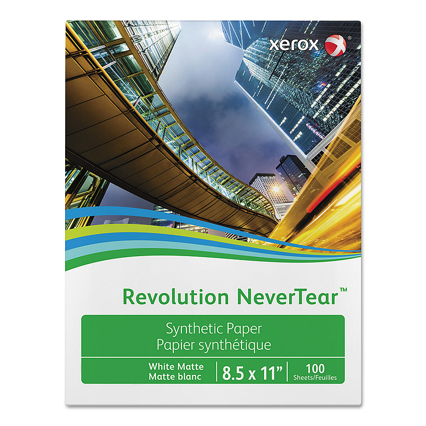 Xerox Revolution NeverTear, 8 mil, 8.5 x 11, Smooth White, 500/Ream (XER3R20176)