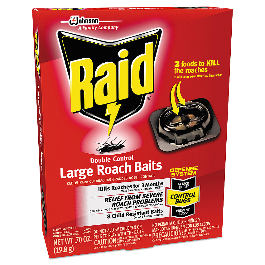 Raid Roach Baits, 0.7 oz Box, 6/Carton (SJN334863)