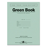Roaring Spring Green Books Exam Books, Wide/Legal Rule, Green Cover, (8) 11 x 8.5 Sheets (77509)