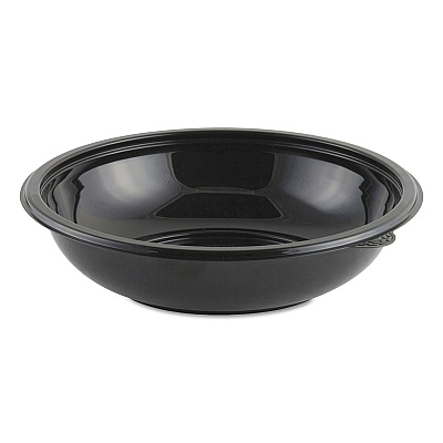 Anchor Packaging Crystal Classics Bowl, 32 oz, 8.5" Diameter, 2.14"h, Black, Plastic, 300/Carton (ANZ4548432)