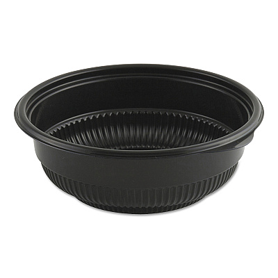 Anchor Packaging MicroRaves Incredi-Bowl Base, 16 oz, 5.75" Diameter x 2.02"h, Black, Plastic, 250/Carton (ANZ4605816)