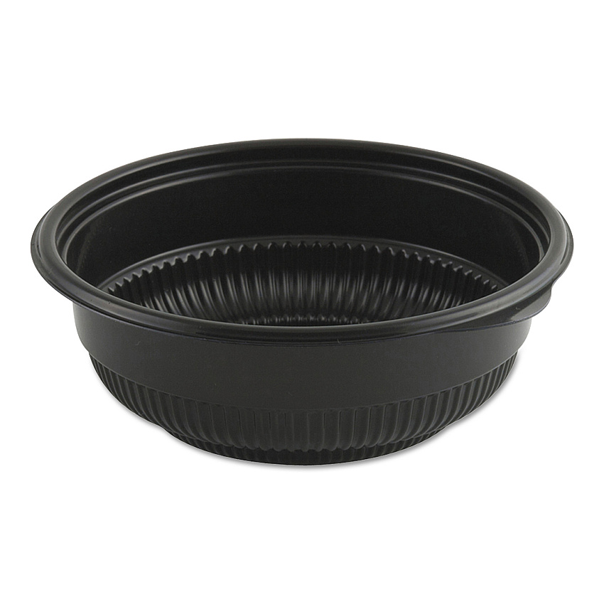 Anchor Packaging MicroRaves Incredi-Bowl Base, 16 oz, 5.75" Diameter x 2.02"h, Black, Plastic, 250/Carton (ANZ4605816)