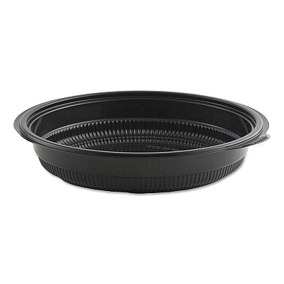 Anchor Packaging MicroRaves Incredi-Bowl Base, 24 oz, 8.5" Diameter x 1.51"h, Black, Plastic, 150/Carton (ANZ4608524)