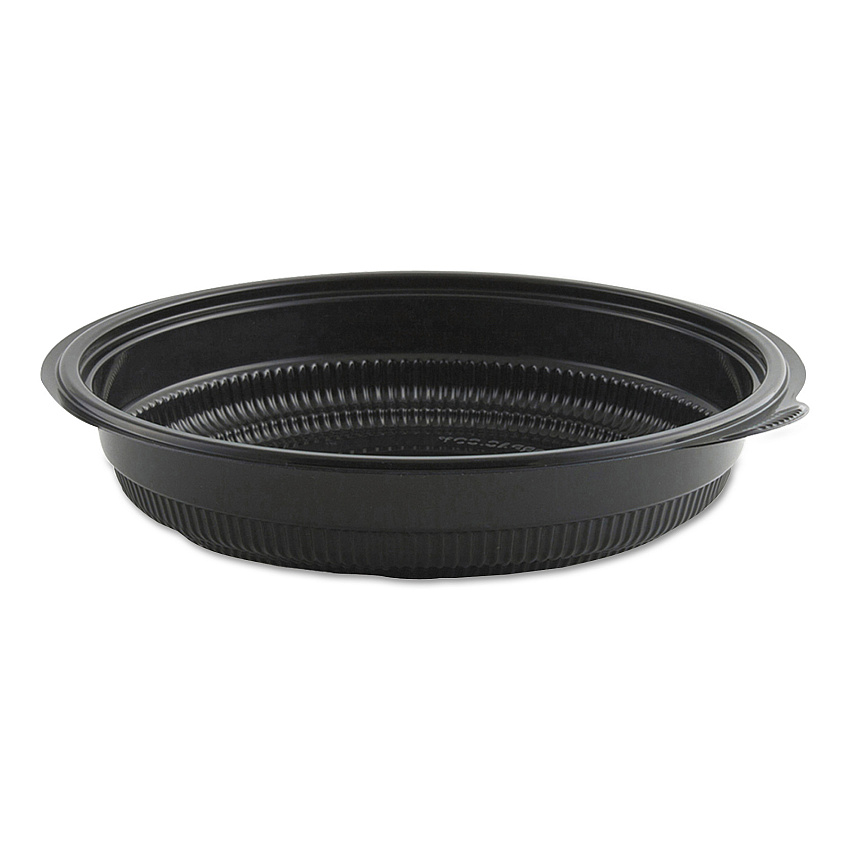 Anchor Packaging MicroRaves Incredi-Bowl Base, 24 oz, 8.5" Diameter x 1.51"h, Black, Plastic, 150/Carton (ANZ4608524)