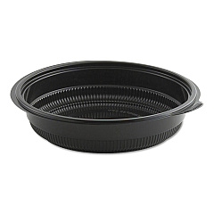 Anchor Packaging MicroRaves Incredi-Bowl Base, 32 oz, 8.5" Diameter x 1.92"h, Black, Plastic, 150/Carton (ANZ4608532)