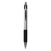 Universal Comfort Grip Ballpoint Pen, Retractable, Medium 1 mm, Black Ink, Silver/Black Barrel, Dozen (UNV15540)
