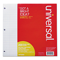 Universal Filler Paper, 3-Hole, 8 x 10.5, Wide/Legal Rule, 200/Pack (UNV20920)