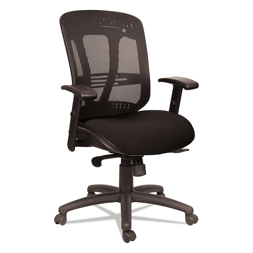 Alera Eon Series Multifunction Mid-Back Cushioned Mesh Chair, Supports Up to 275 lb, 18.11" to 21.37" Seat Height, Black (ALEEN4217)
