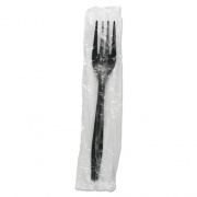 Boardwalk Heavyweight Wrapped Polypropylene Cutlery, Fork, Black, 1,000/Carton (FORKHWPPBIW)