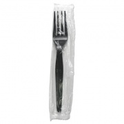 Boardwalk Heavyweight Wrapped Polystyrene Cutlery, Fork, Black, 1,000/Carton (FORKHWPSBIW)
