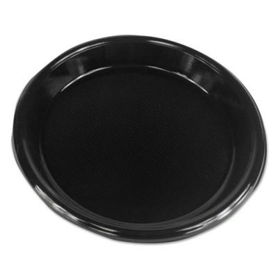 Boardwalk Hi-Impact Plastic Dinnerware, Plate, 10" dia, Black, 500/Carton (PLHIPS10BL)