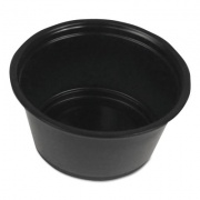 Boardwalk Souffle/Portion Cups, 2 oz, Polypropylene, Black, 20 Cups/Sleeve, 125 Sleeves/Carton (PRTN2BL)