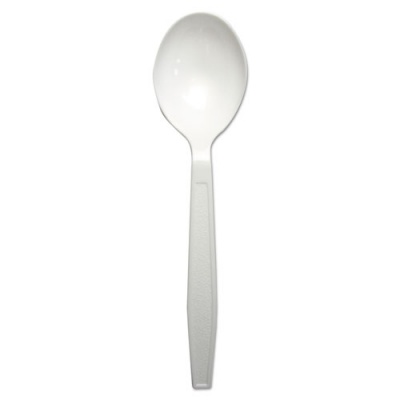 Boardwalk Heavyweight Polypropylene Cutlery, Soup Spoon, White, 1000/Carton (SOUPHWPPWH)