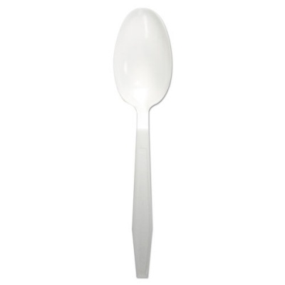Boardwalk Heavyweight Polypropylene Cutlery, Teaspoon, White, 1000/Carton (TEAHWPPWH)