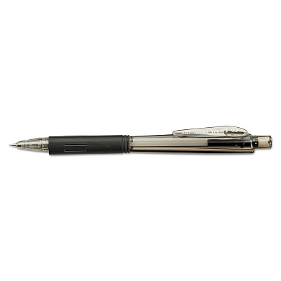 Pentel Wow! Pencils, 0.7 mm, HB (#2), Black Lead, Black Barrel, Dozen (PENAL407A)
