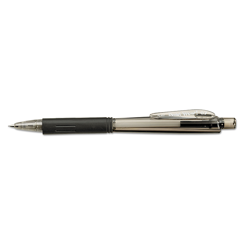 Pentel Wow! Pencils, 0.7 mm, HB (#2), Black Lead, Black Barrel, Dozen (PENAL407A)