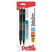 Pentel Twist-Erase EXPRESS Mechanical Pencils with Tube of Lead/Eraser, 0.7 mm, HB (#2), Black Lead, Assorted Barrel Colors, 2/Pack (PENQE417LEBP2)
