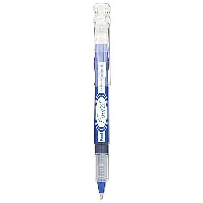 Pentel Finito! Porous Point Pen, Stick, Extra-Fine 0.4 mm, Blue Ink, Blue/Silver/Clear Barrel (PENSD98C)