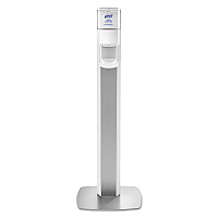 PURELL MESSENGER ES6 Floor Stand with Dispenser, 1,200 mL, 13.16 x 16.63 x 51.57, Silver/White (GOJ7306DSSLV)
