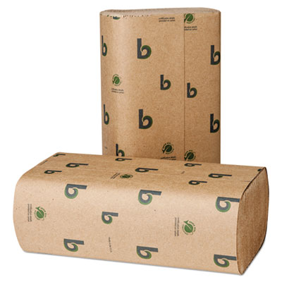 Boardwalk Green Multifold Towels, 1-Ply, 9.13 x 9.5, Natural, 250/Pack, 16 Packs/Carton (BWK53GREEN)
