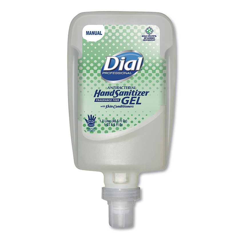 Dial Professional Antibacterial Gel Hand Sanitizer Refill for FIT Manual Dispenser, 1.2 L, Fragrance-Free (DIA16706EA)