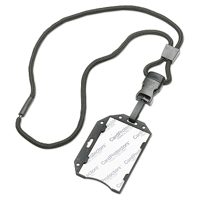 AbilityOne 8455016660466, SKILCRAFT Smart Card Holder with Lanyard, Black, 2 1/2" x 3 4/5", 1 Dozen