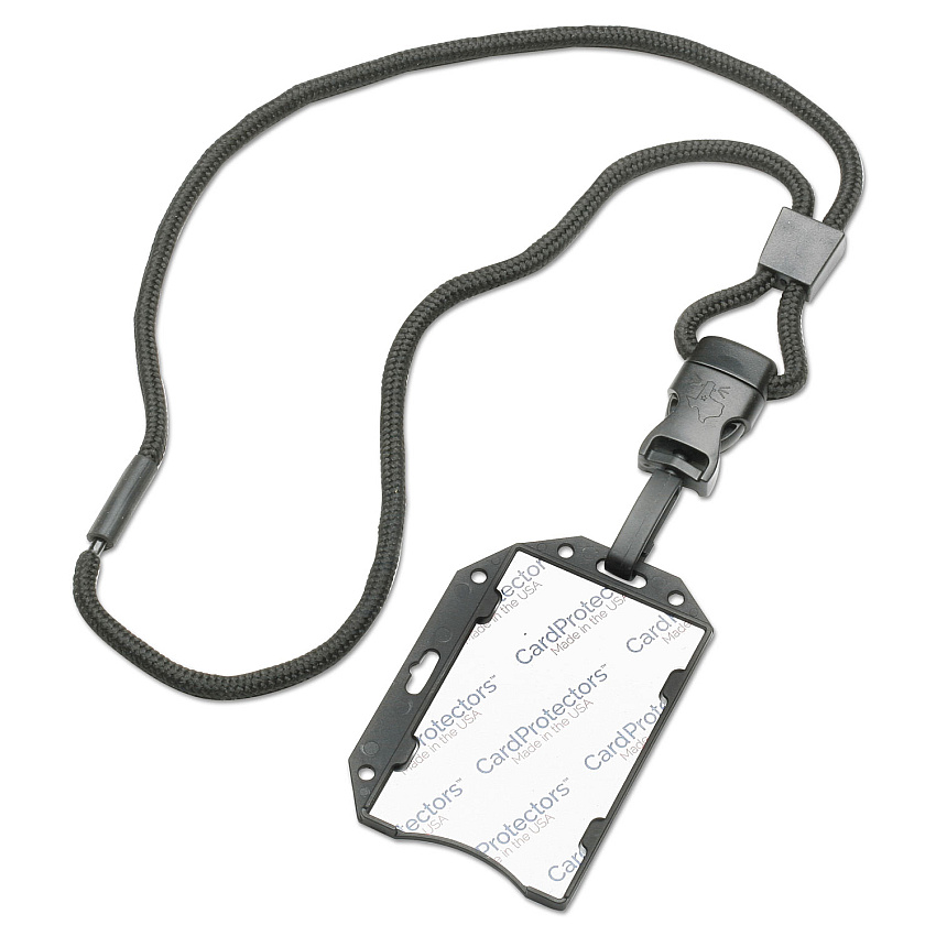 AbilityOne 8455016660466, SKILCRAFT Smart Card Holder with Lanyard, Black, 2 1/2" x 3 4/5", 1 Dozen