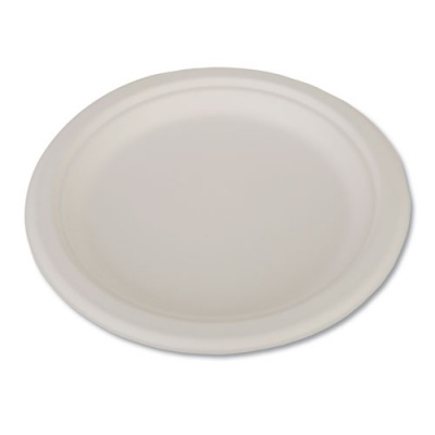 SCT ChampWare Heavyweight Bagasse Dinnerware, Plate, 9" dia, White, 500/Carton (18140)