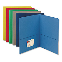 Smead Two-Pocket Folder, Textured Paper, 100-Sheet Capacity, 11 x 8.5, Assorted, 25/Box (SMD87850)