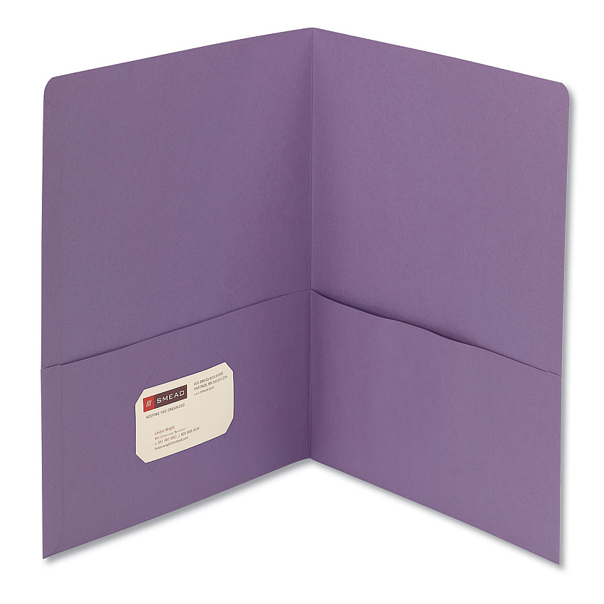 Smead Two-Pocket Folder, Textured Paper, 100-Sheet Capacity, 11 x 8.5, Lavender, 25/Box (SMD87865)