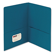 Smead Two-Pocket Folder, Textured Paper, 100-Sheet Capacity, 11 x 8.5, Teal, 25/Box (SMD87867)
