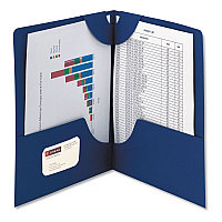 Smead Lockit Two-Pocket Folder, Textured Paper, 100-Sheet Capacity, 11 x 8.5, Dark Blue, 25/Box (SMD87982)