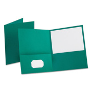 Oxford Leatherette Two Pocket Portfolio, 8.5 x 11, Teal/Teal, 10/Pack (57582)