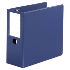 Universal DELUXE NON-VIEW D-RING BINDER WITH LABEL HOLDER, 3 RINGS, 5" CAPACITY, 11 X 8.5, ROYAL BLUE (20710)