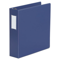 Universal DELUXE NON-VIEW D-RING BINDER WITH LABEL HOLDER, 3 RINGS, 2" CAPACITY, 11 X 8.5, ROYAL BLUE (20785)