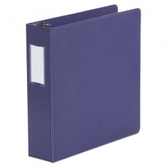 Universal Deluxe Non-View D-Ring Binder with Label Holder, 3 Rings, 2" Capacity, 11 x 8.5, Navy Blue (20788)