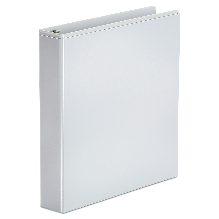 Universal Economy Round Ring View Binder, 3 Rings, 1.5" Capacity, 11 x 8.5, White (UNV20972)