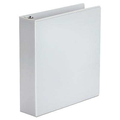 Universal Economy Round Ring View Binder, 3 Rings, 2" Capacity, 11 x 8.5, White (UNV20982)