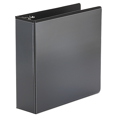 Universal Economy Round Ring View Binder, 3 Rings, 3" Capacity, 11 x 8.5, Black (UNV20991)