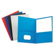 Universal Two-Pocket Portfolio, Embossed Leather Grain Paper, 11 x 8.5, Assorted Colors, 25/Box (56613)