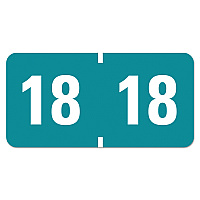 Smead Yearly End Tab File Folder Labels, 18, 0.75 x 1.5, Teal, 500/Roll (SMD68318)