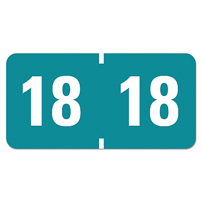 Smead Yearly End Tab File Folder Labels, 18, 0.75 x 1.5, Teal, 500/Roll (SMD68318)