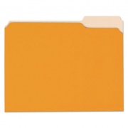 Universal Deluxe Colored Top Tab File Folders, 1/3-Cut Tabs: Assorted, Letter Size, Orange/Light Orange, 100/Box (10507)