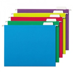 Universal Deluxe Bright Color Hanging File Folders, Letter Size, 1/5-Cut Tabs, Assorted Colors, 25/Box (14121)