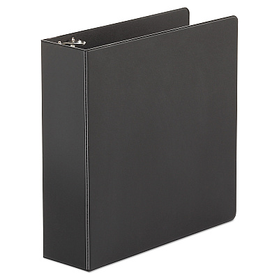 Universal Economy Non-View Round Ring Binder, 3 Rings, 3" Capacity, 11 x 8.5, Black (UNV30407)