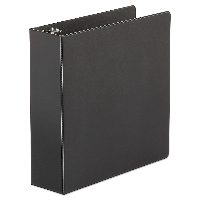 Universal Economy Non-View Round Ring Binder, 3 Rings, 3" Capacity, 11 x 8.5, Black (UNV30407)