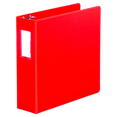 Universal ECONOMY NON-VIEW ROUND RING BINDER, 3 RINGS, 3" CAPACITY, 11 X 8.5, RED (35413)